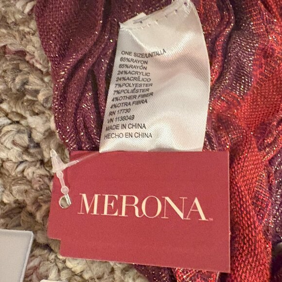 Merona Red Scarf/Wrap - Picture 3 of 3